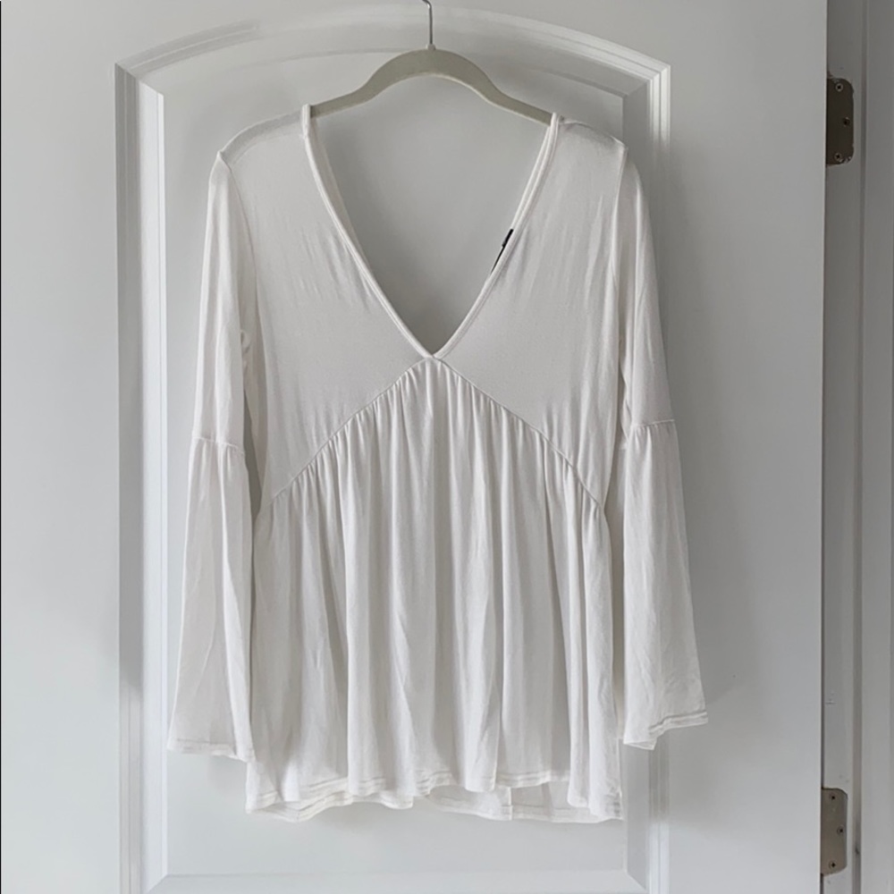 boohoo bell sleeve top